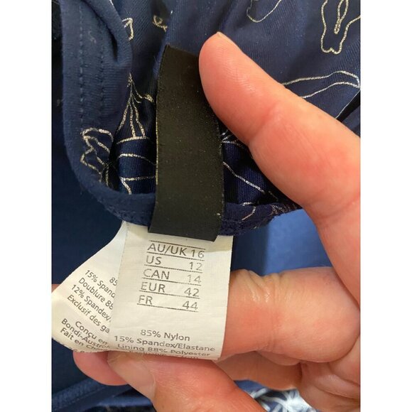 NipTuck Swim Women's One Piece Navy Blue Silver Floral Swim Suit - 12 - Picture 11 of 14